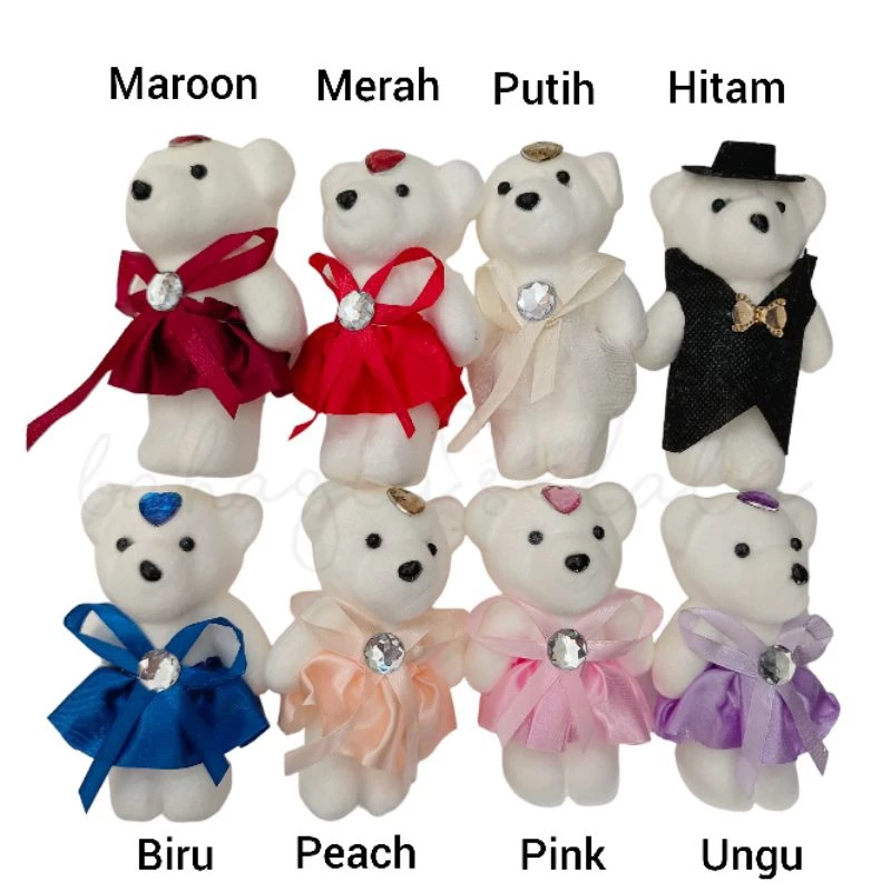 Boneka Teddy Bear Bucket Kecil 12cm / Boneka Bucket Hias